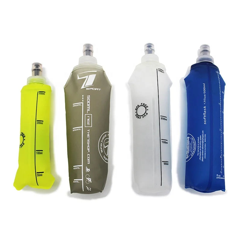 Madou Travel Outdoor Folding Water Bottle for Running Bicycle Hydration Sport Collapsible Foldable Tpu Water Bottle Soft Flask