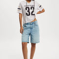 Custom Logo Regular Fit Tee Women's Front Graphic Letter T-Shirt Comfort Tee  for Women Short Sleeve Jercey Mesh Sporty Wear