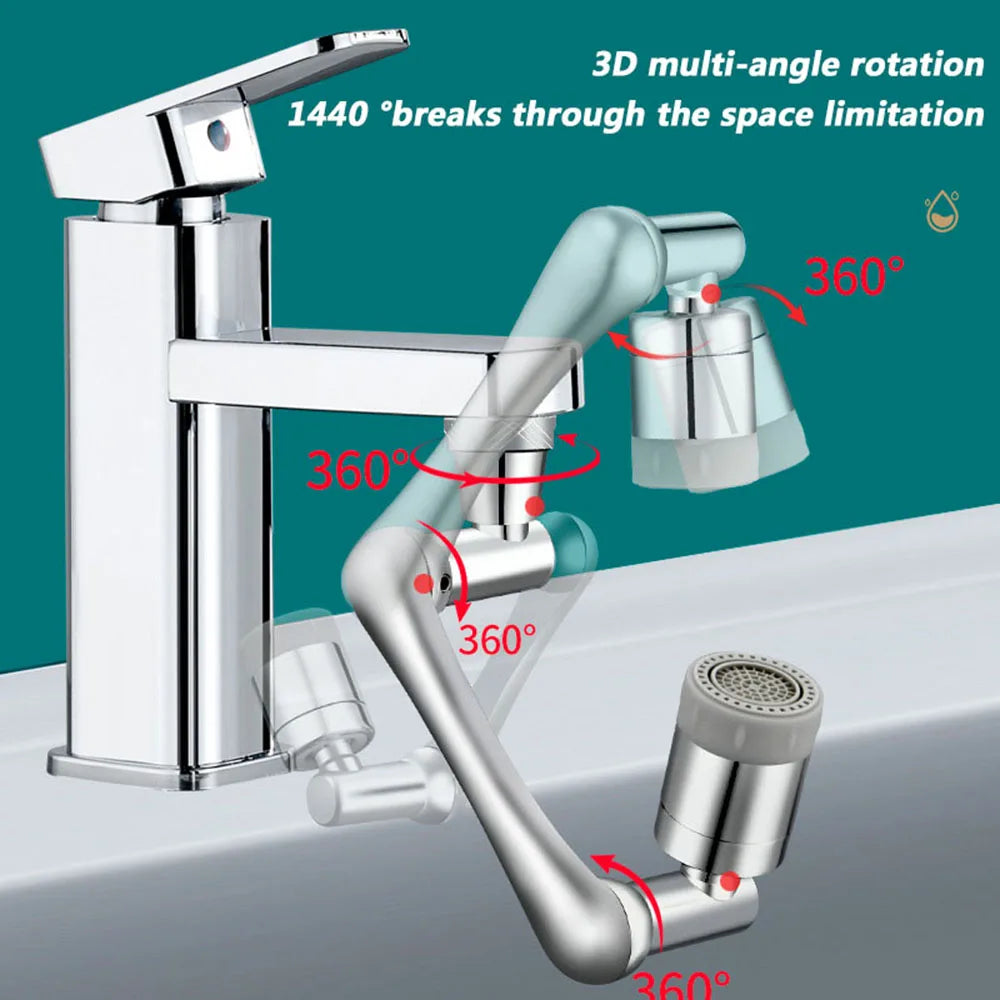 Metal Copper 1440-Degree Swivel Rotation Faucet Aerator Extender Anti Splash Filter Faucets Bubbler Nozzle Saving Water Sprayer