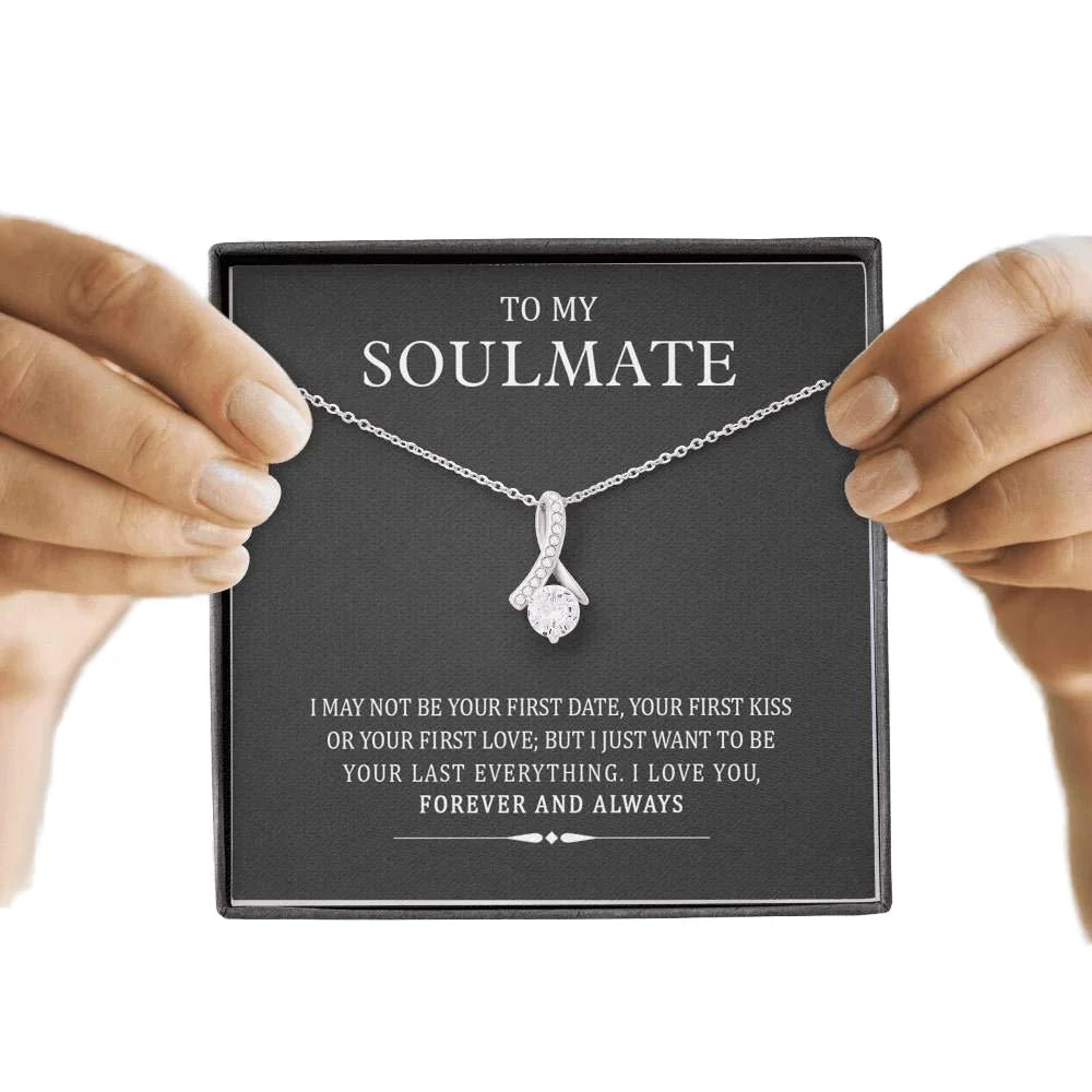 2023 Fine Jewelry Adjustable Sterling Silver Necklace Zircon for Women Cute for Wedding Engagement 'I Love You' 'My Soulmate'