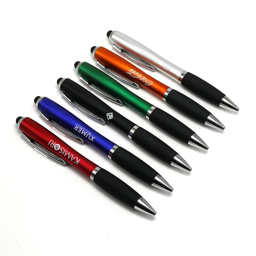 High Quality Custom LED Light-Up Touch 1.0mm Plastic Body Sports Ballpoint Pen Promotional Laser Logo Goodstar Blue/Black Ink
