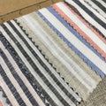Wholesale Natural 100% Linen Stripe Fabric 127gsm 135CM Tablecloth Lightweight Striped Pure Linen Fabric for Shirts Clothing MegaBDM