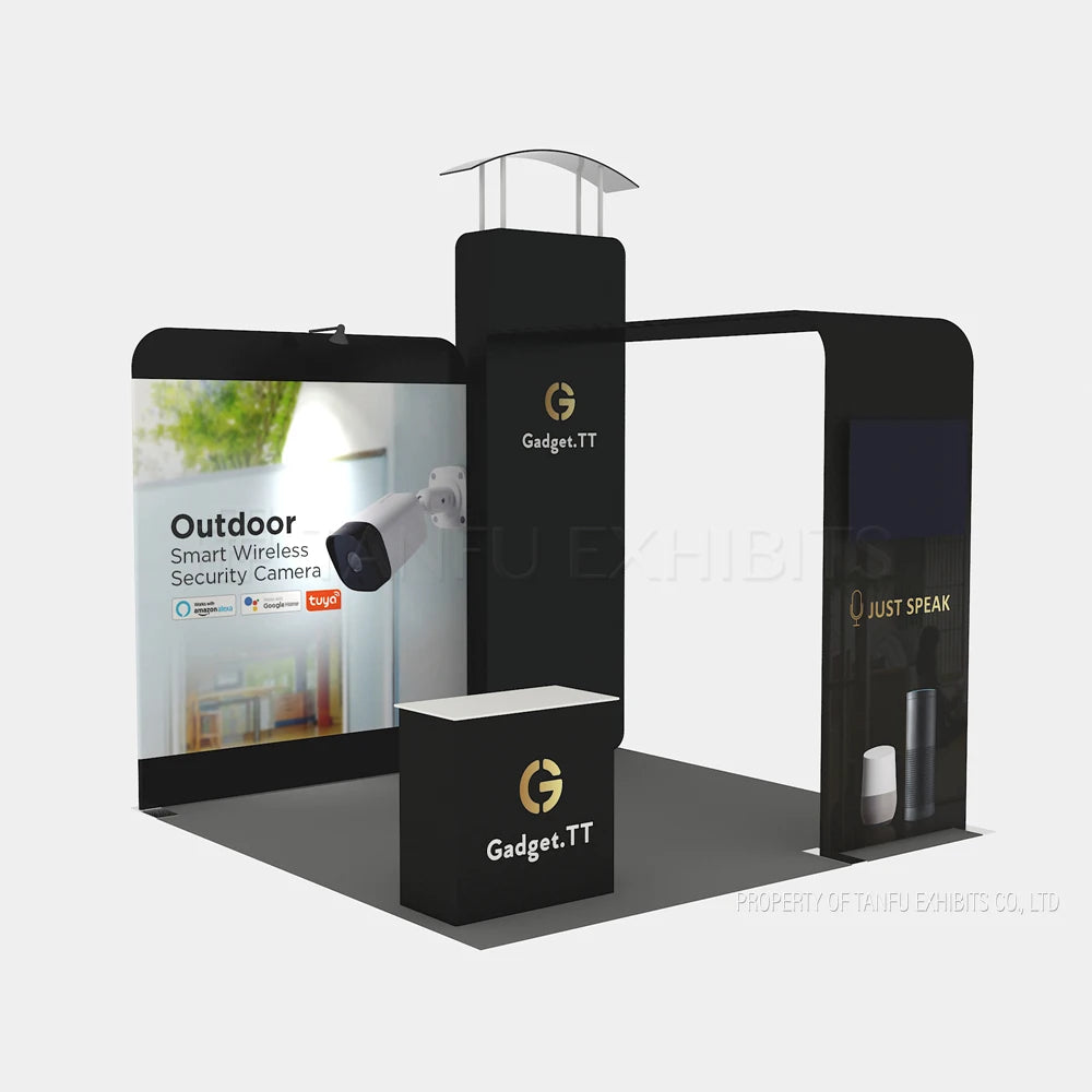 TANFU TF215015 Customizable Size & Color Exhibition Pop-up Display with Aluminum Fabric Construction for Trade Shows Easy Setup