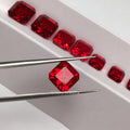 Wholesale Lab Grown Rubies Gemstone Pigeon Blood Red Color Square Asscher 6x6mm-10x10mm Lab Created Ruby Loose Stone