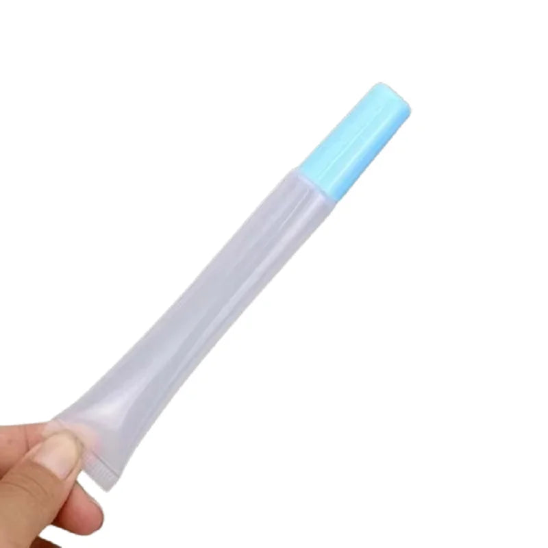 15ml Squeeze Lip Gloss Tubes Cosmetic Skincare Cream Empty Long Thin Oblique Tip Clear Lip Oil Packaging Container