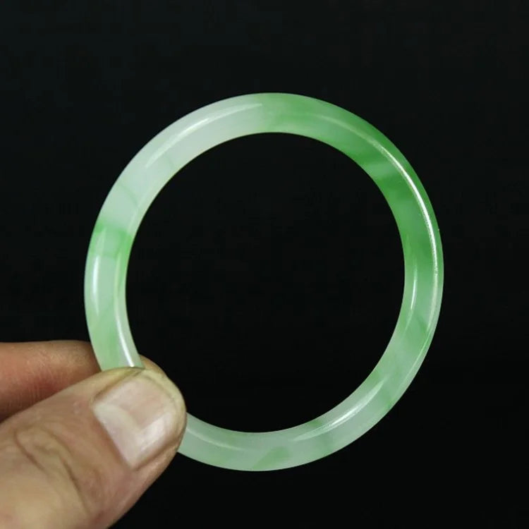 Thin Jade Bangle Authentic a Grade Burma Jadeite Green Jade Thin Bangle Jewelry for Women