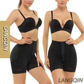 LANGQIN Women's Plus Size Butt Lifter Shapewear Leggings Padded Butt Hip Enhancer Control Panties Stomach Lace Breathable