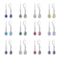 QINGXIN 925 Sterling Silver Mother's Day Gift Party Jewellery Luxury Zircon Gemstone Hoop & Huggie Drop Earrings Women