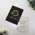 Classic Gold and Black Wedding Invitations Elegant with Envelope