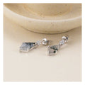 Designer Luxury Light Luxe Green Moss S925 Silver Inlaid Agate Earrings for Women Hoop Earrings with Aquatic Grass Inlay