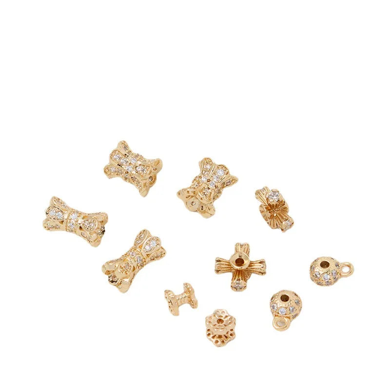 HOT Sale Gold Plated Brass Perforated Beads for Bracelet Necklace Making