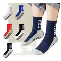 Men's Non-Slip Grip Athletic Socks Knitted Crew Height Body Logo Anti-Slip for Soccer Football Basketball Sports for Autumn