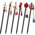 Chinese Hair Stick Retro Wooden Hairpin Flower Chopsticks Vintage Hanfu Pins Headdress Classic Hair Fork for Long Hair