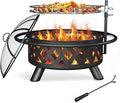 Wood Burning Bonfire Brasero Outdoor Garden Firepit Camping BBQ Grill
