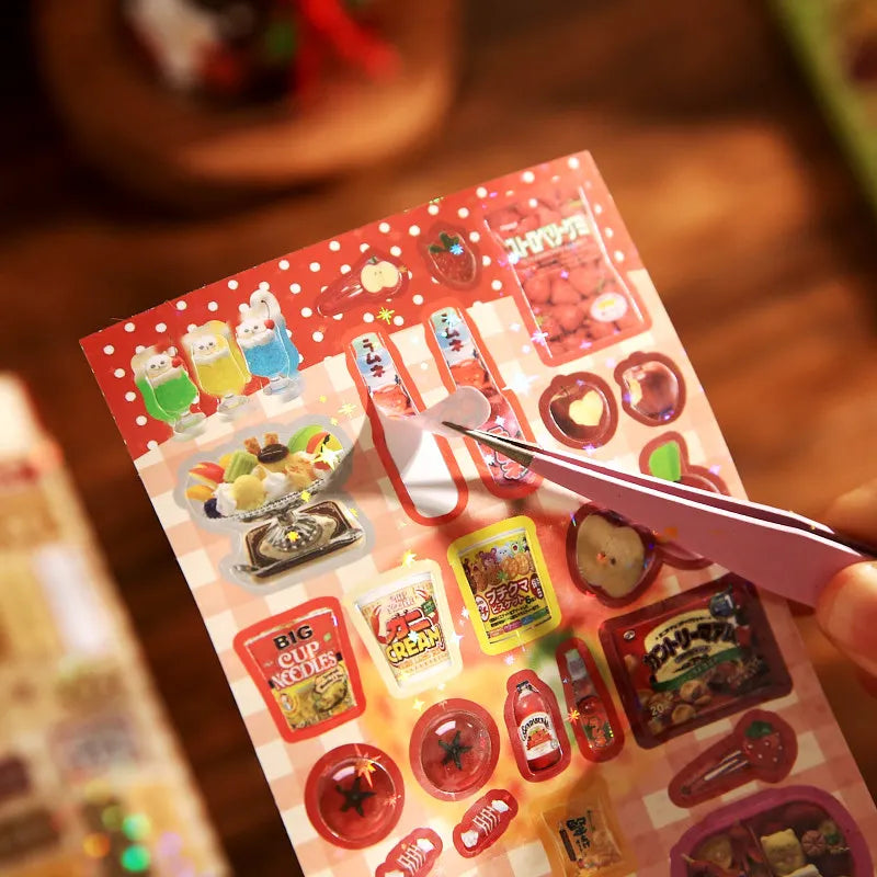 30pcs/pack Ancient Morning Style Sticker Book Millennium Dream Book Japanese Ins Style Dessert Handbook Decoration Stickers