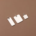 Hot Sales 925 Sterling Silver Blank Dog Tags square Charm for Jewelry Necklace Making Pendant