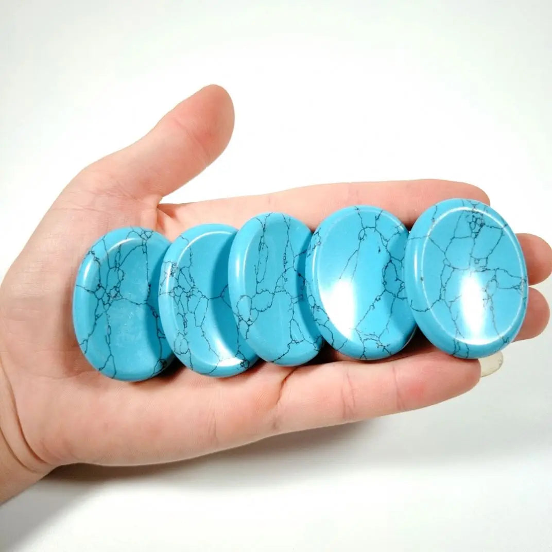DIY Gems Hot selling Blue Turquoise Gemstone Worry Stone for gift