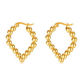 Classic Female Geometric Stainless Steel Huggie Earrings Gold and Silver Plated for Wedding Party Engagement or Anniversary