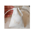 Promotional Small Luxury Soft Suede Drawstring Pouch Bag with Gold logo Print