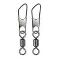 Stainless Steel Crane Swivel Interlock Snap B Shape Fishing Tackle Accessory with Snap Hook for Trolling and Diving
