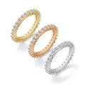 Starsgem Fine Luxury Custom Jewelry Promise Ring Round Moissanite Eternity Full Wedding Ring Band 14k Gold Rings for Women
