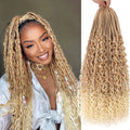 Blonde Boho Box Braids Crochet Hair Extension for Women Synthetic Hair Curly Ends Goddess Goddess Box Braids for Black Women