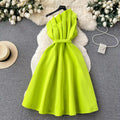 S-3XL  Europe and America Light Luxury and High-end Dress 3D Petal Edge Dress NO Belt