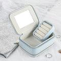 Custom Double-Layer Jewelry Box with Mirror Fashionable Travel Organizer Pouch for Girls and Women Small Gift Storage Case