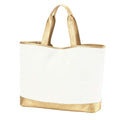 Bridesmaid Zipper Tote Bags Wholesale Monogram Canvas Leather Metallic Rose Gold Bridesmaid Gift Bags