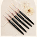 Hechunzi Private Label 4 8 12 20 25mm Gel Nail Art Tools Liner Brushes 5 Pieces Set With Nylon Metal Handle