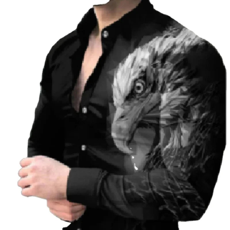 New Arrival Vetement Homme Summer Business Casual Shirt for Men Digital Print Breathable