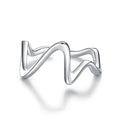 925 Silver Classic Zircon Heart Beat Rings Women Adjustable ECG Party Fashion Jewelry