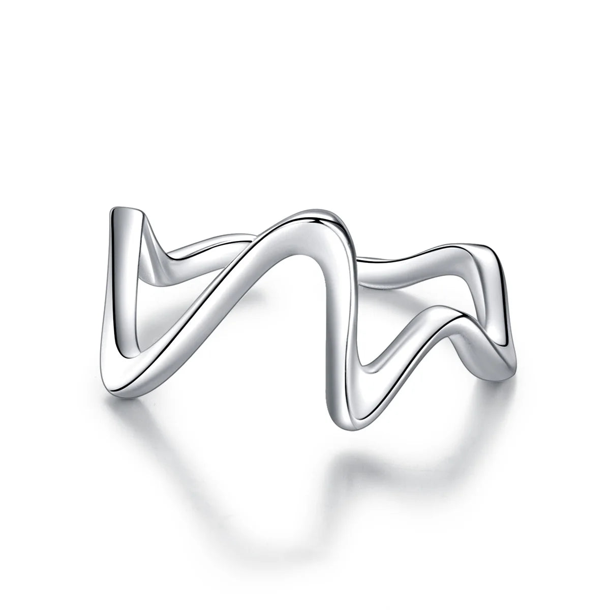925 Silver Classic Zircon Heart Beat Rings Women Adjustable ECG Party Fashion Jewelry