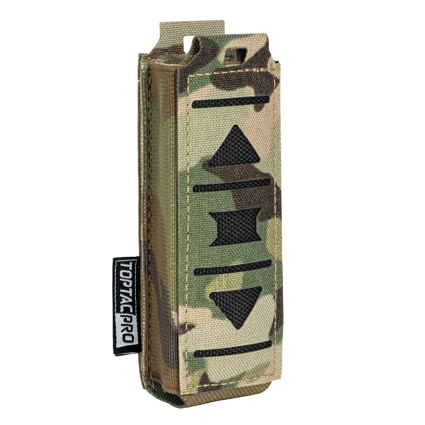 TOPTACPRO 500D Cordura Laser Cutting Camo Magazine Carrier Pouch Waist Belt Single Magazine Pouch for 9mm Mag