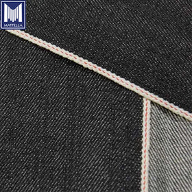 Stock Wholesale 13oz Dark Blue Redline Twill Woven 55% Cotton 45% Hemp Selvedge Denim Fabric for Men Boys Girls Jeans