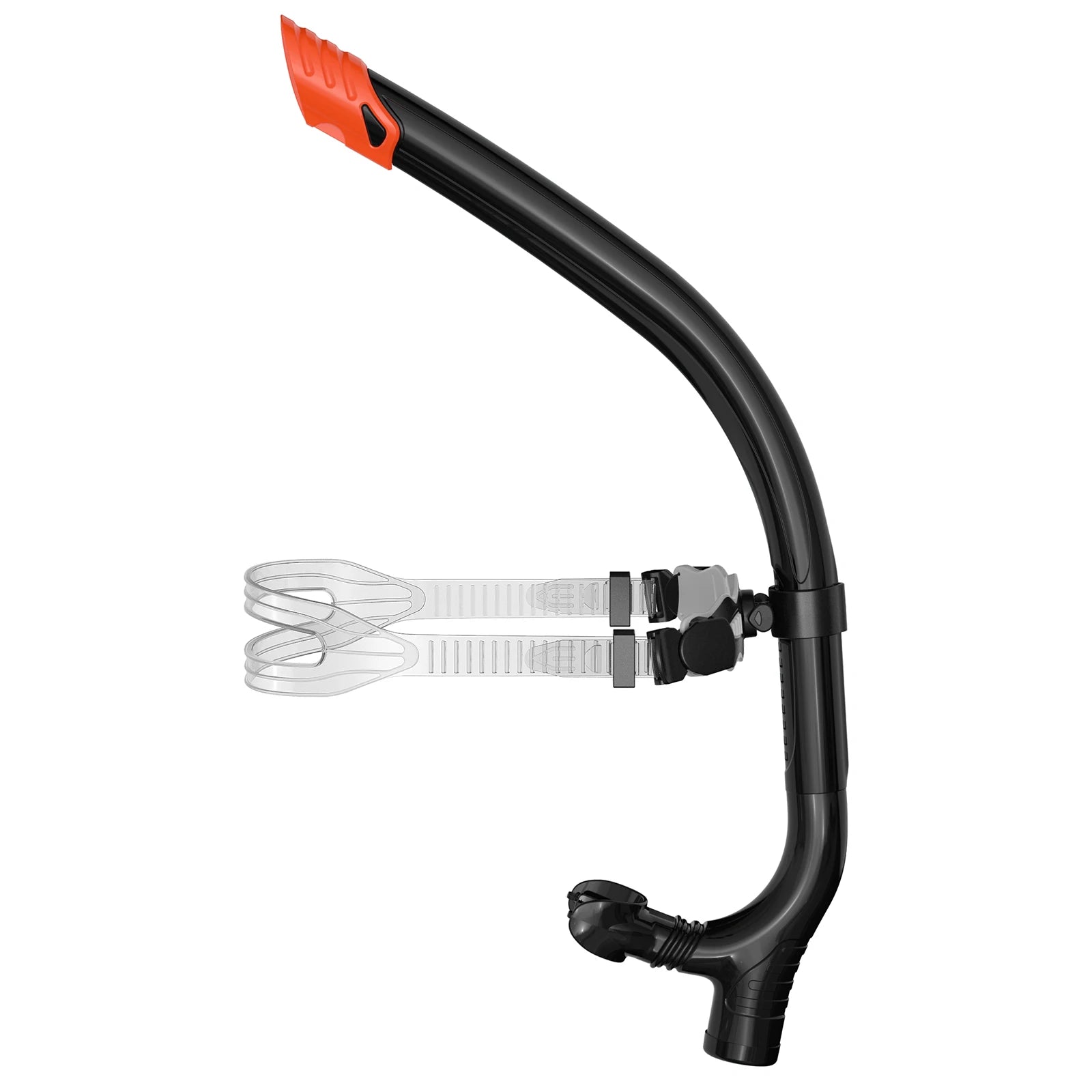 Semi-dry PVC Snorkel Professional Diving Swim Training Central Mounted Head Strap Silicone Mouthpiece Beginner Pool Men