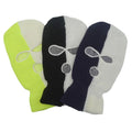Customized Style Spliced Face Ski Mask 3-Hole Multicolor Acrylic Knitted Balaclava Two Tone Beanie-for Sports Fishing Adult Size