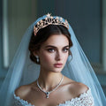 Chinese Korean Elegant Vintage Bridal Wedding Anniversary Crown with Claw Setting Rhinestone Crystal Hair Accessory for Bride