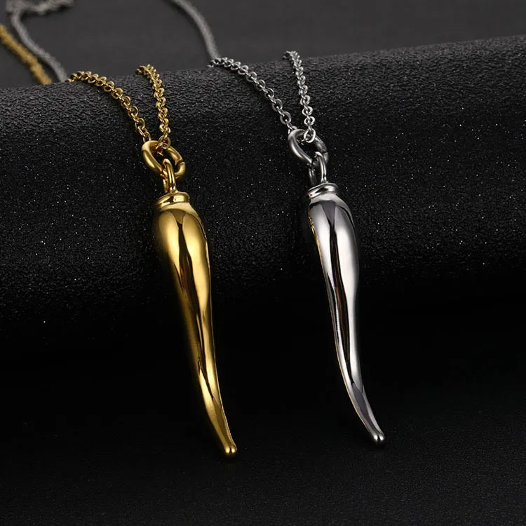 Trendy 18K Gold Plated Stainless Steel O Chain Pepper Pendant Necklace Fashionable Jewelry for Women's Wedding Party Anniversary