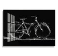 Factory Wholesale Abstract Waterwheel Bicycle Wall Art Print Crystal Porcelain Resin Painting With Metal Aluminum Frame