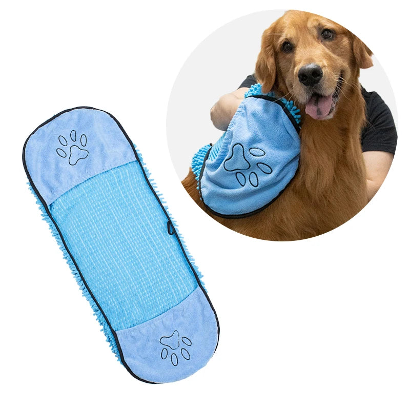 Extra Large Microfiber Quick Drying Dog Shammy with Hand Pockets Pet Towel for Dog and Cat Machine Washable