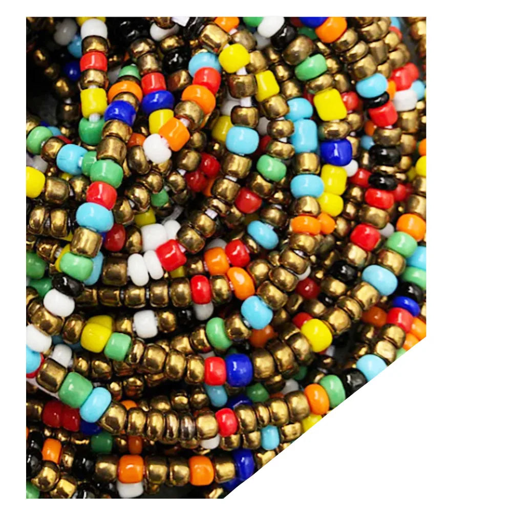 Wholesale rainbow 50 Inches on Cotton Cord String Waist Beads Belly Chain Body Jewelry Manufacturer