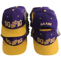 Custom Two Tone 3D Embroidery Purple Gold Snapback Hats Caps Rubber Patch Wholesale Men Sanpaback Hat