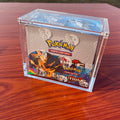 RAY YI Custom Wholesale Pokemon Evolutions Booster Box Display Case Portable Durable Magnetic Lid Acrylic Material Polish