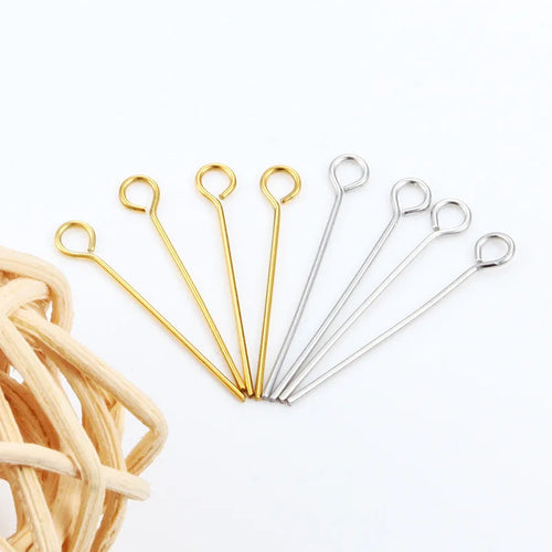0.6mm Stainless Steel Gold Color Sharp Eye Pin Accessories Jewelry Necklace Beads Pins for DIY Jewelry Making