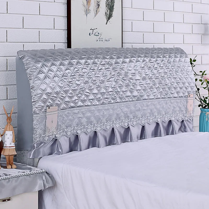 Elastic All-inclusive Bedhead Cover Back Protection Dust Cover Removable Bedside Cover-100% Polyester Washable LACED Home