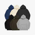 2023 New Men's Hoodie Cotton Sports Coat with No String Drop Shoulder Casual Trendy Design Solid Color Silk Screen Printing