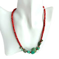 Natural spiny oyster turquoise 925 Sterling Silver necklace Crystal Beaded Necklace