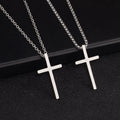 Trendy Popularity Men Necklace Titanium Stainless Steel Necklace Silver Color Cross Necklace with Pearl Chain O Chain