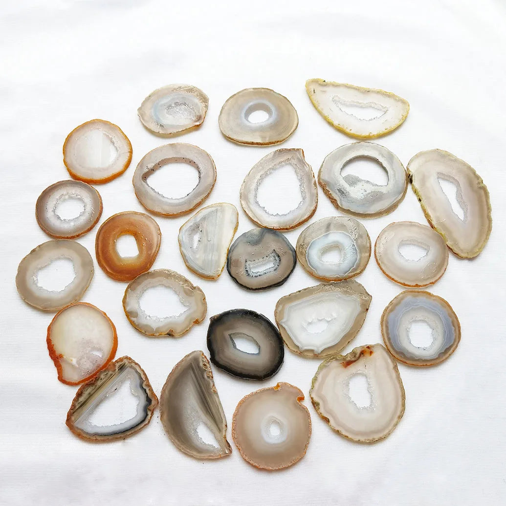 Healing Crystals Agate Druzy Slices Natural Onyx Agate Cluster Plate with Large Window